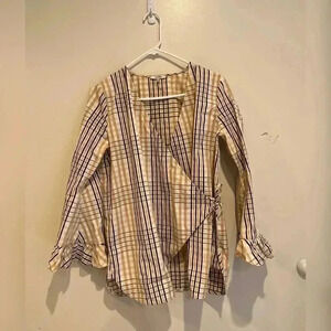 Ganni Wrap Cotton Blouse